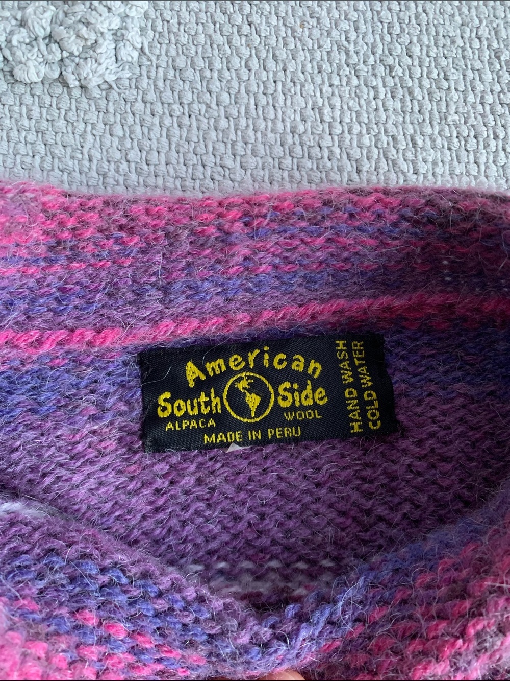 Women’s Striped Crewneck Sweater - Pink & Purple - Picture 2 of 6